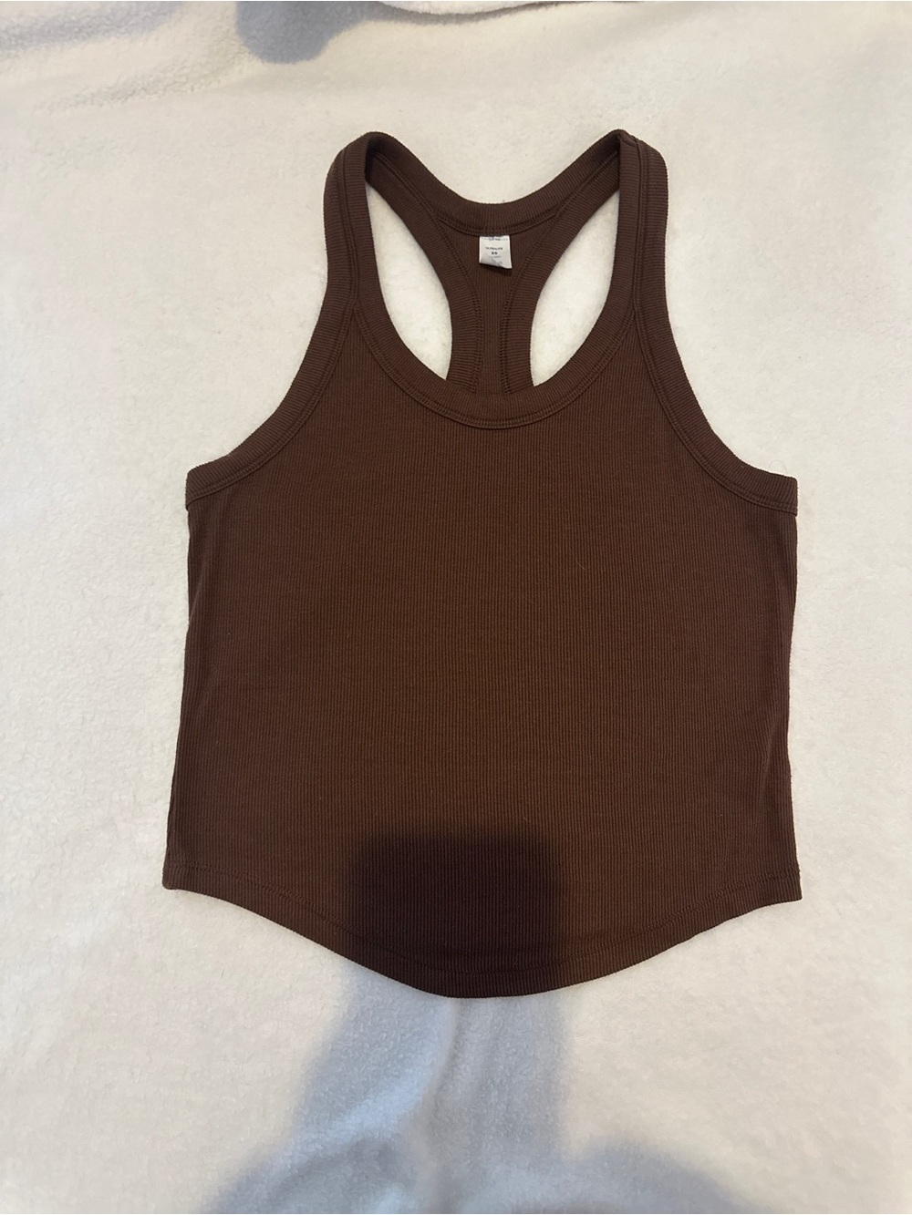 Ribbed Racerback Tank Top - Brown